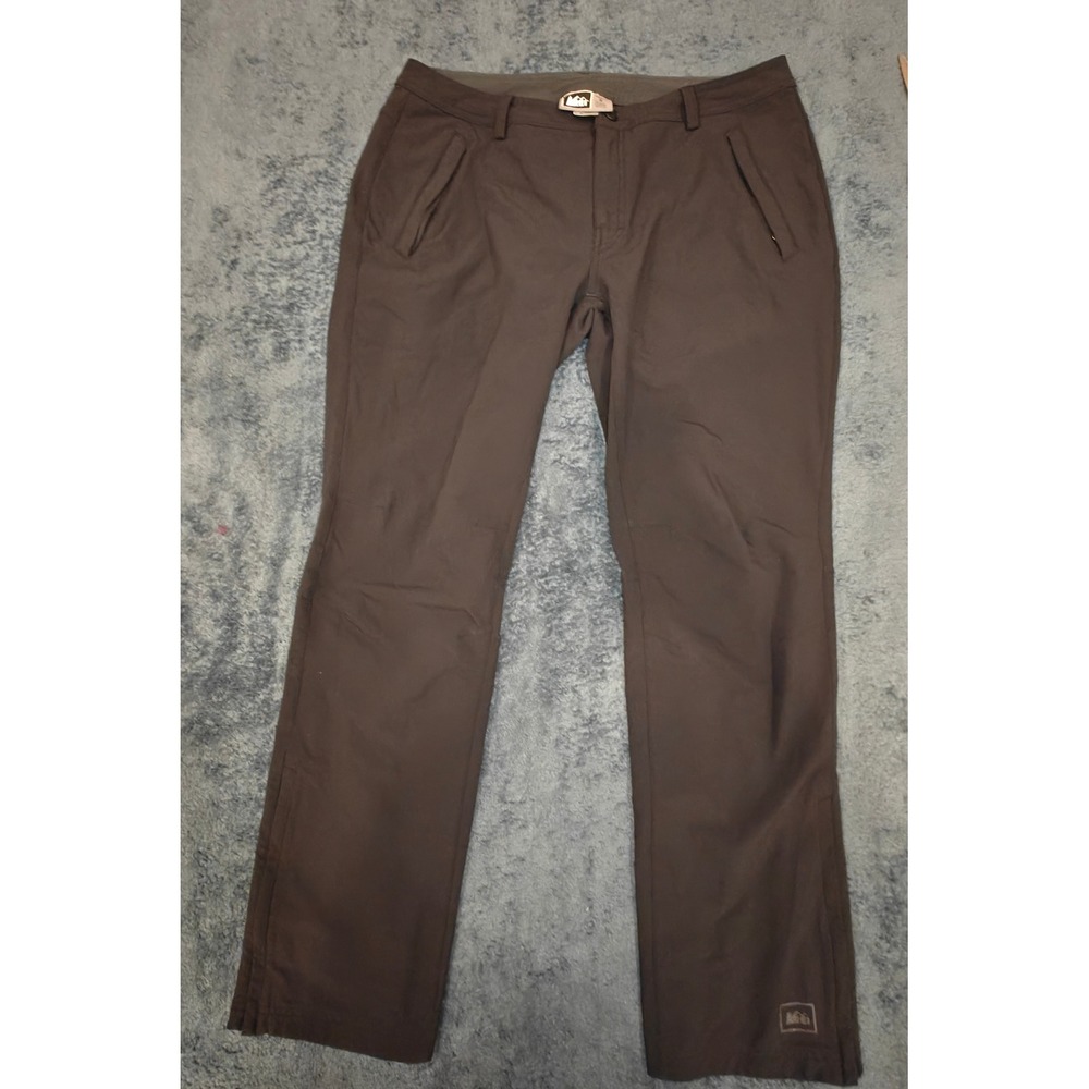 REI Co-op Womens Hiking Pants Brown Nylon Spandex Outdoor Straight Leg Size 14